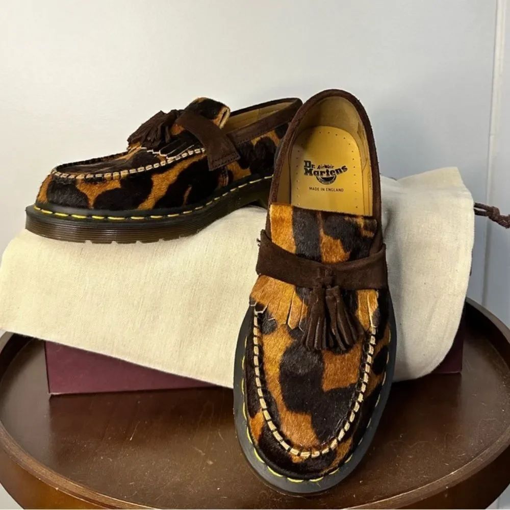 cheetah print Dr.Martens Mie Adrian Tassel Loafers Ocelot Pattern